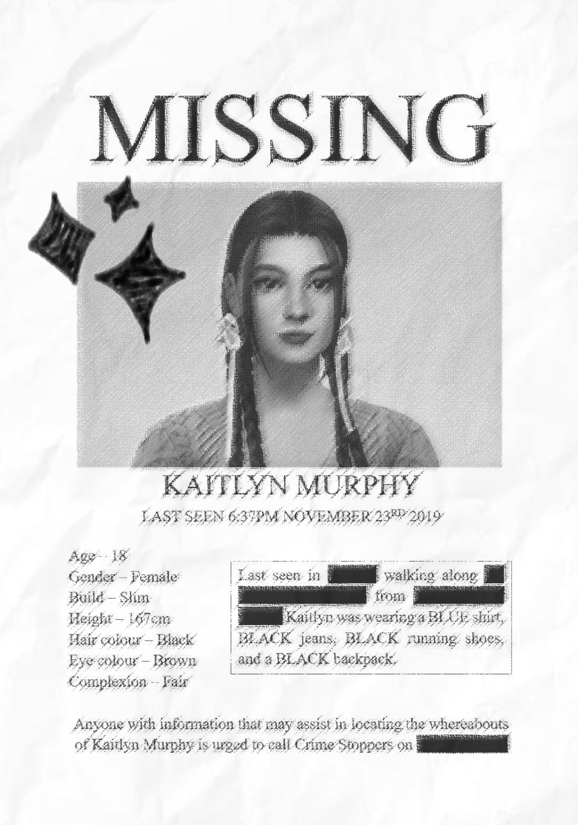 Kaitlyn Murphy, Missing.